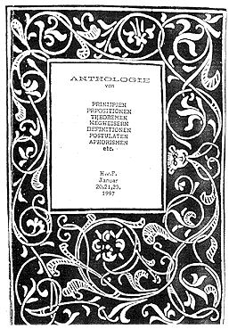 Sechseitiges Faltblatt zum Vortrag (Autor: H.v. Foerster)