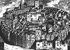 Arles, mittelalterliche Stadtanlage innerhalb der Mauern des antiken Amphitheaters